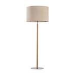 Vloerlamp Deva Nature, textiel, hout