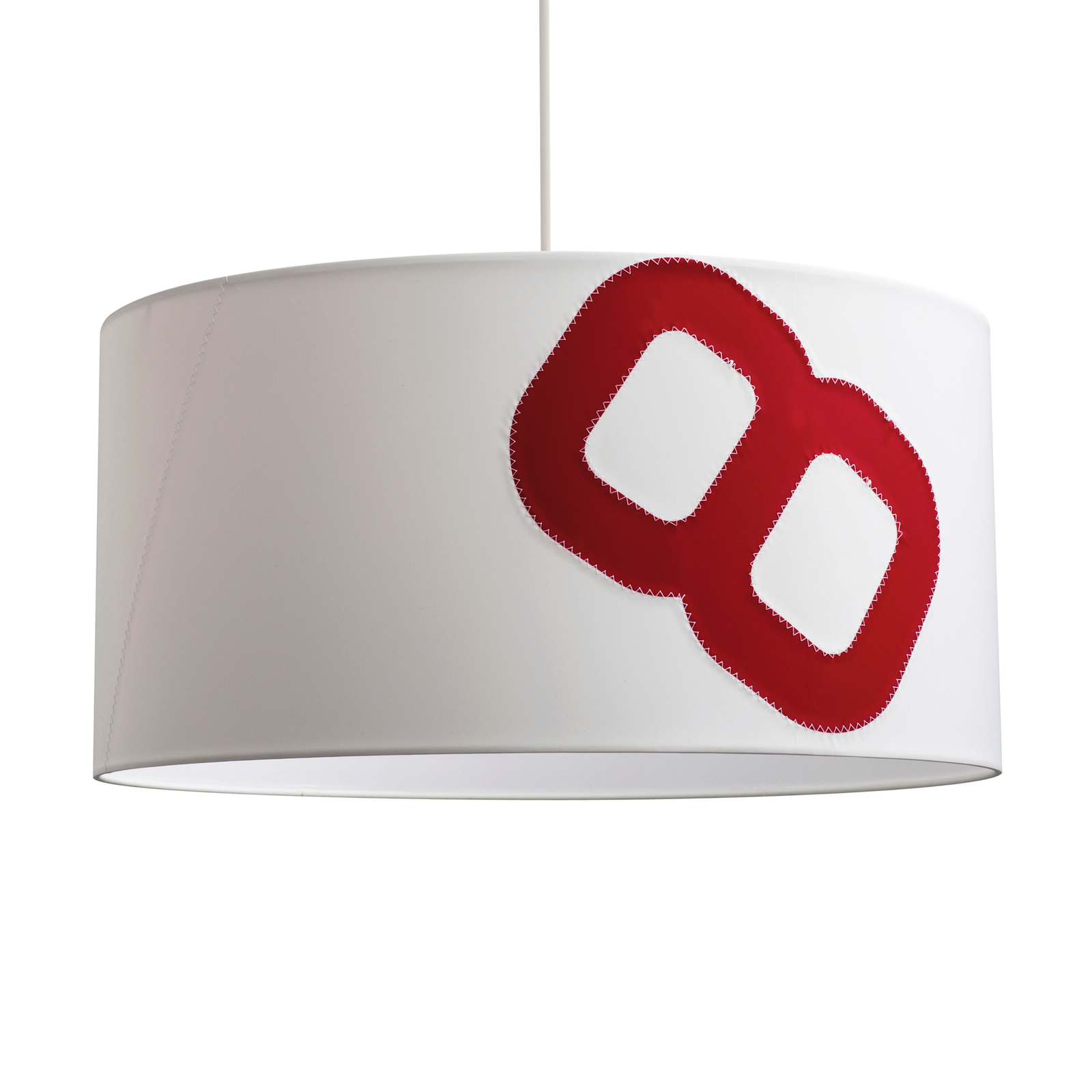 Hängande lampa hem hamn gjord av segel 60cm vit / röd