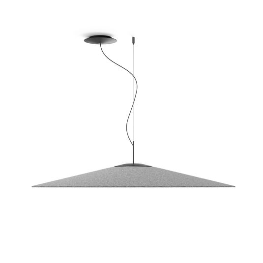 Luceplan Koinè LED-Pendel Filz 927 Ø110cm grau