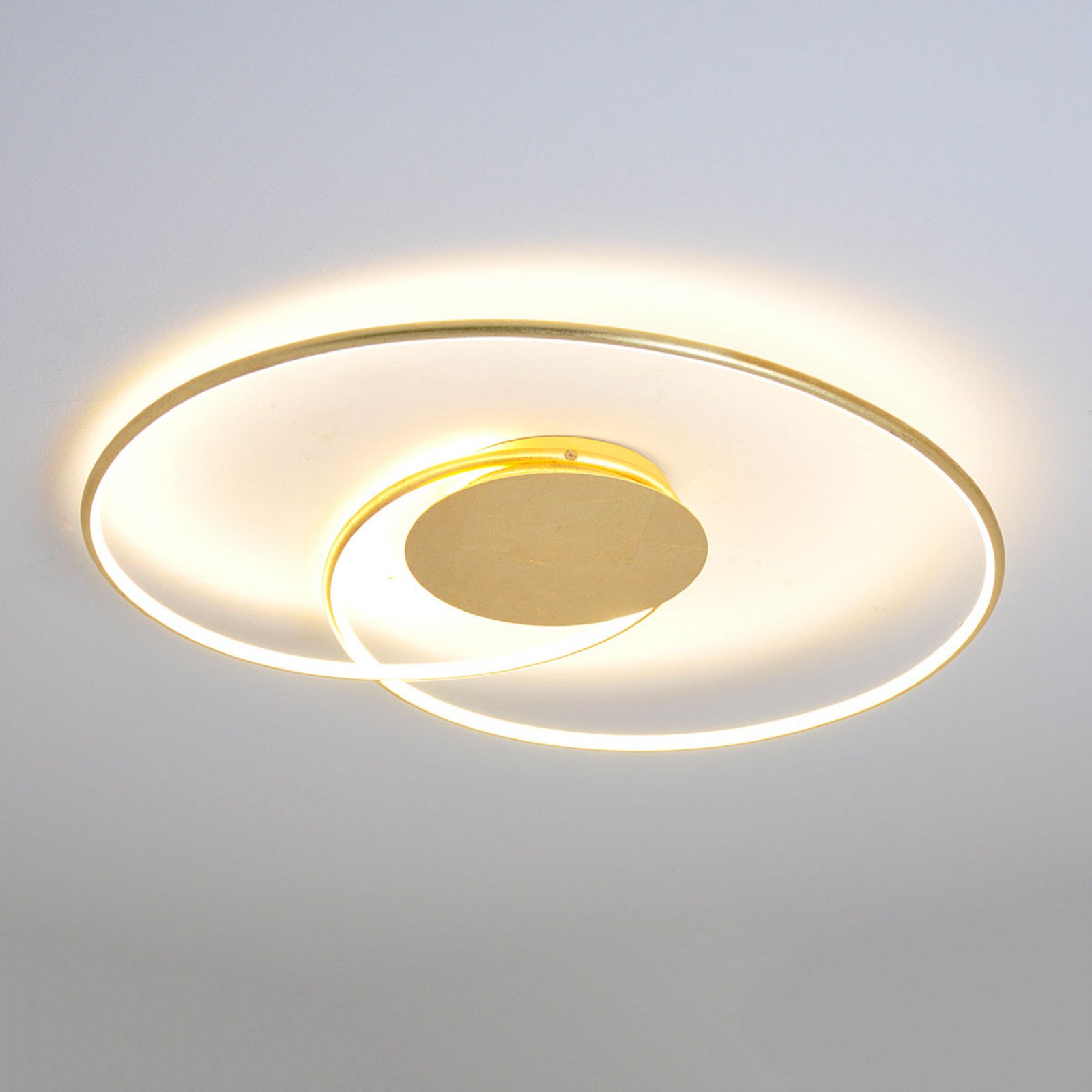 Lindby plafonieră LED Joline Ø 74 cm aurie metal - Camera de zi / sufragerie - modern - auriu alb