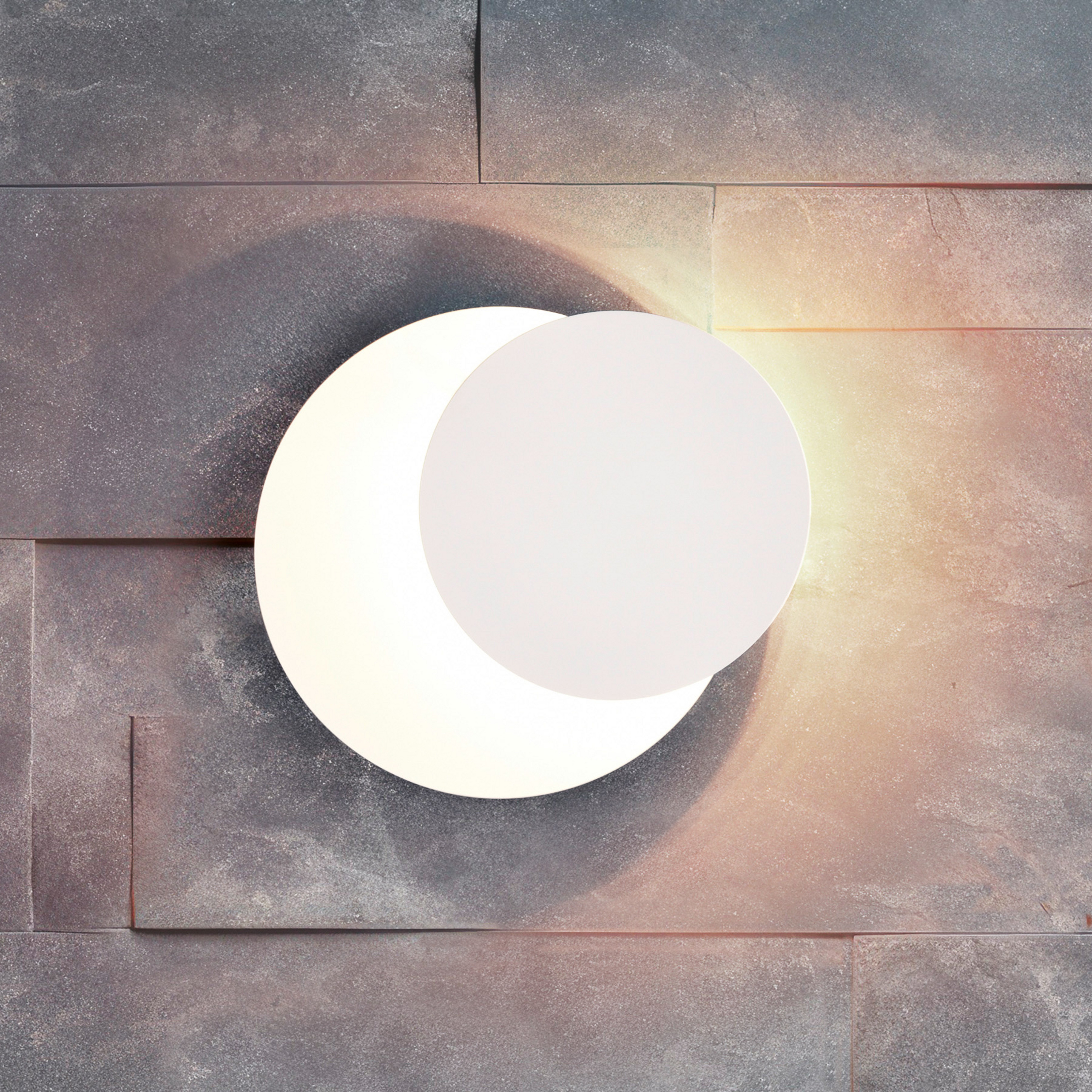 Applique murale LED Mio, écran rond, blanc mat, indirect