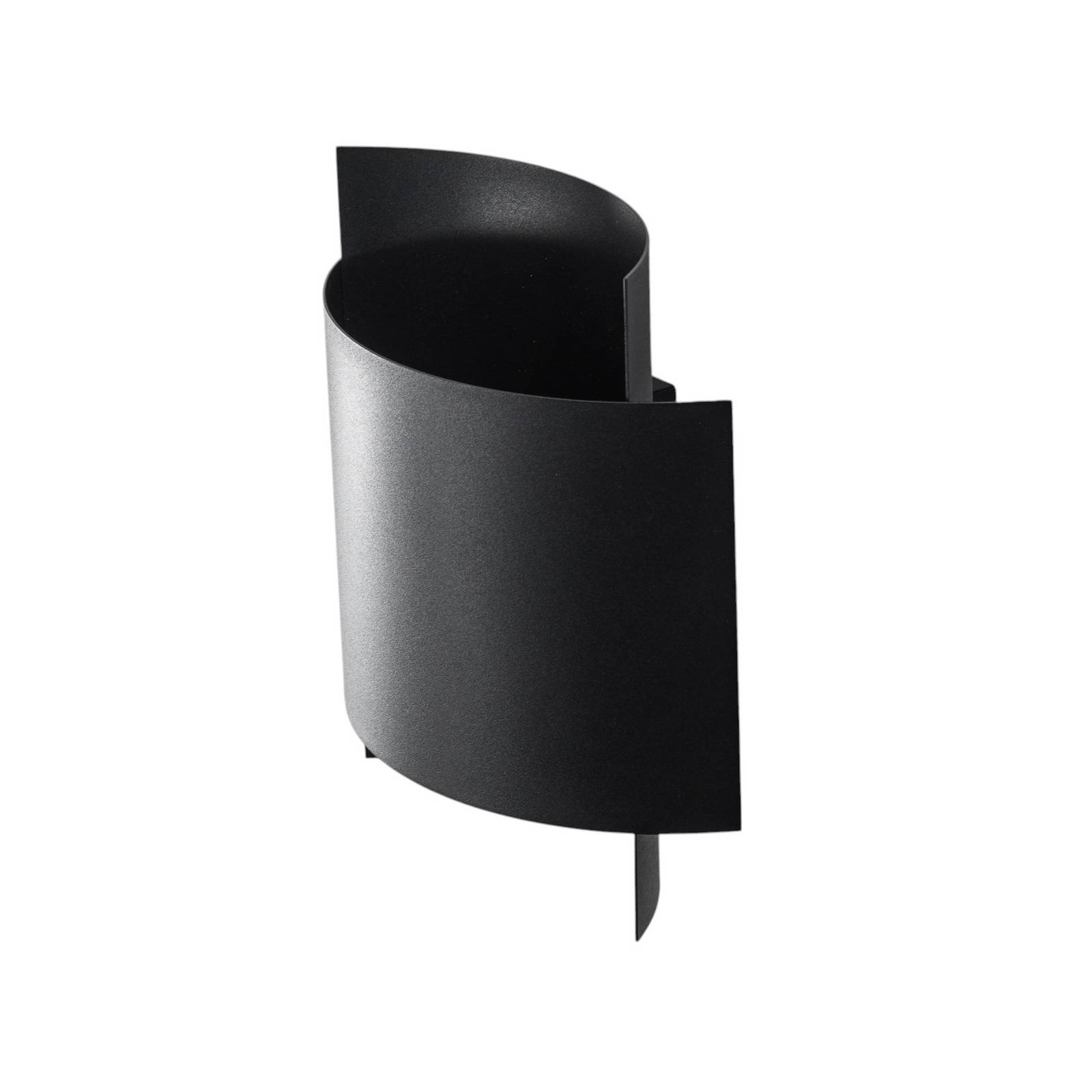 Lampa ścienna Pako wykonana z dwóch stalowych płyt w kolorze czarnym