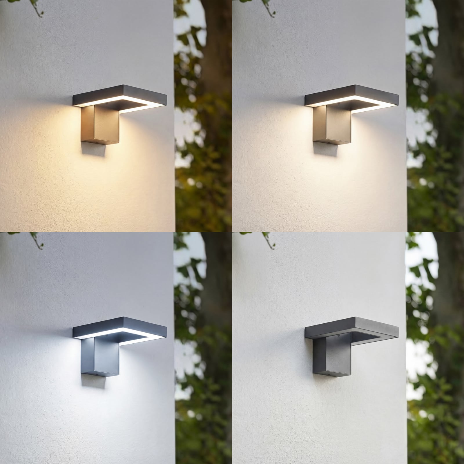 Lindby Candeeiro de parede exterior LED Orbin, cinzenta, inclinável, CCT, IP54