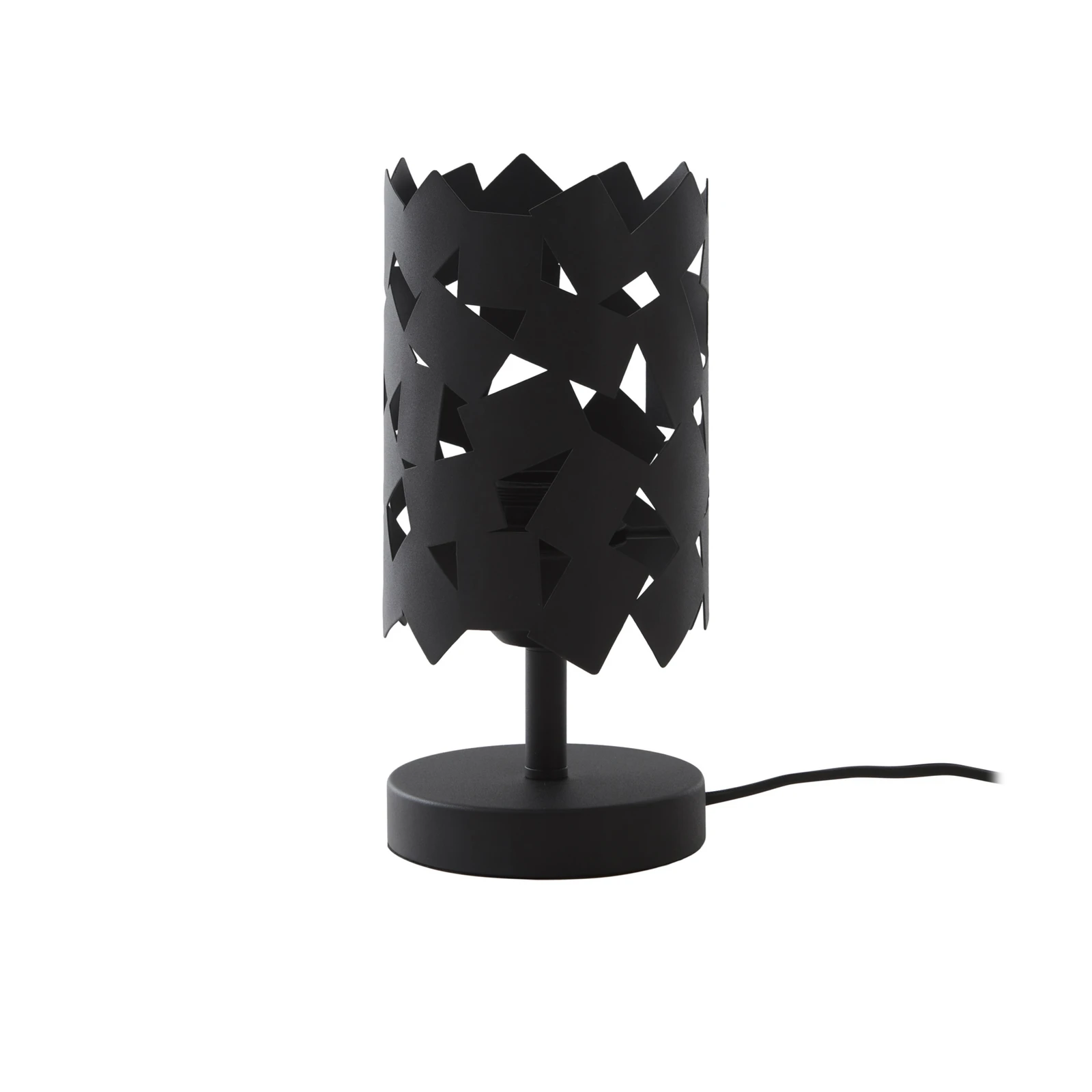 Lucande bordslampa Aeloria, svart, järn, Ø 12 cm, E27