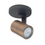 Halo downlight, black/brass burnished Ø 10 cm 1-bulb.