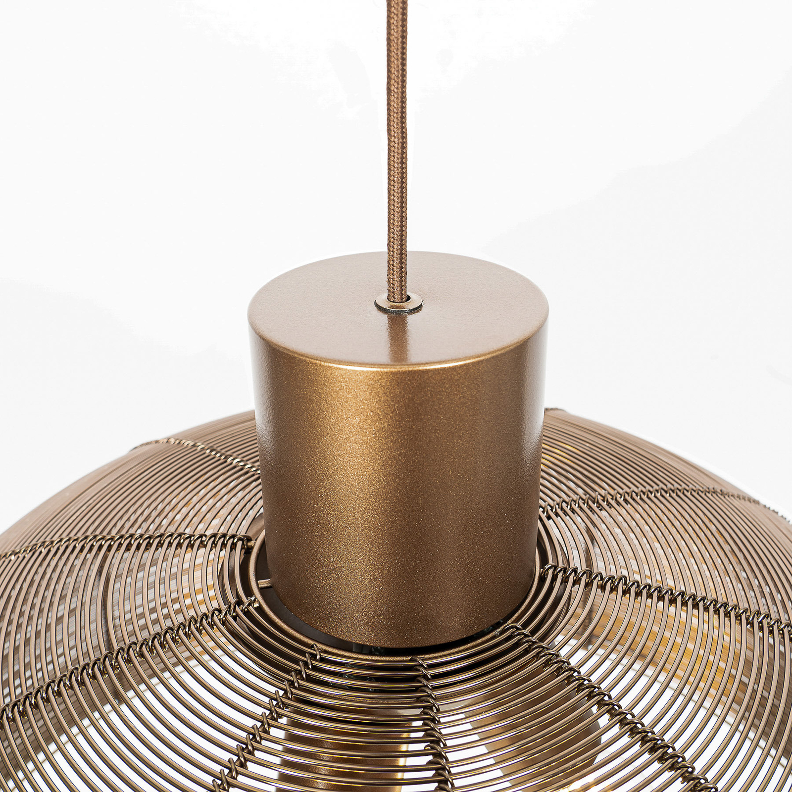 Lucande Biljana cage pendant light, brown, 50 cm