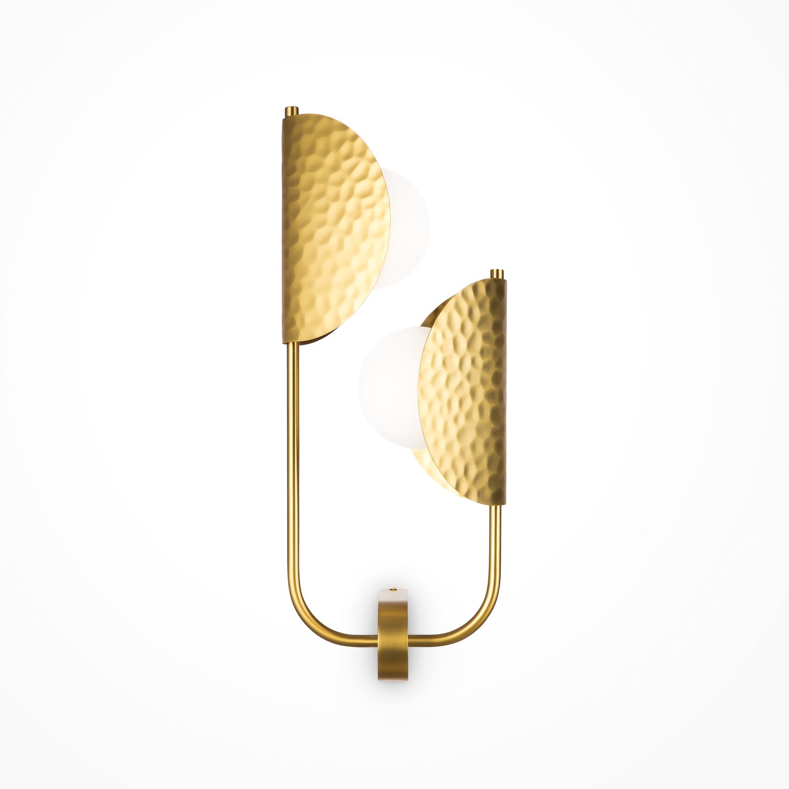 Maytoni Tropic wall light, left, brass, 2-bulb, metal