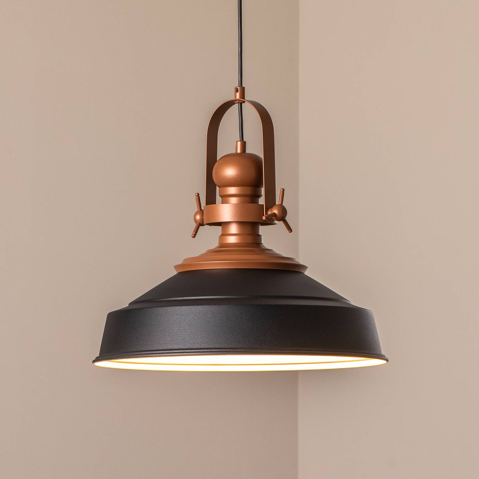 Hängeleuchte Craft, schwarz, Metall, Ø 41 cm, E27 günstig online kaufen