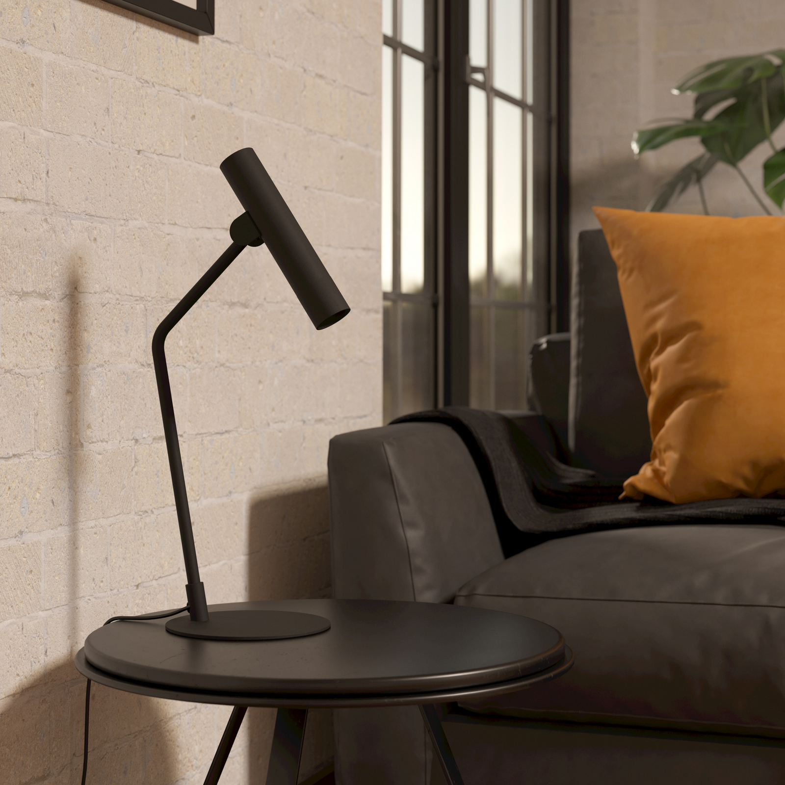 Lampa stołowa LED Almudaina, czarna, wysokość 49,5 cm, stal