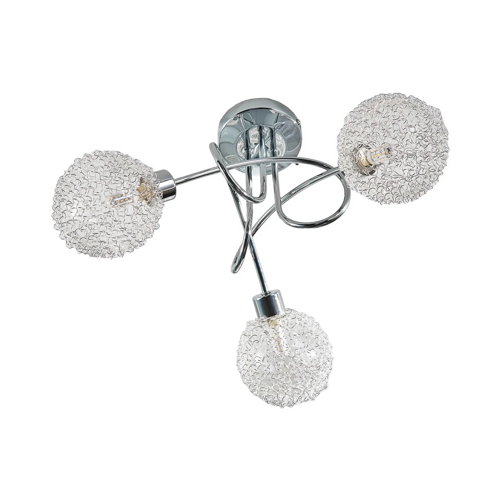 Plafoniera Lindby Ticino, Ø 40 cm, cromo, vetro, metallo