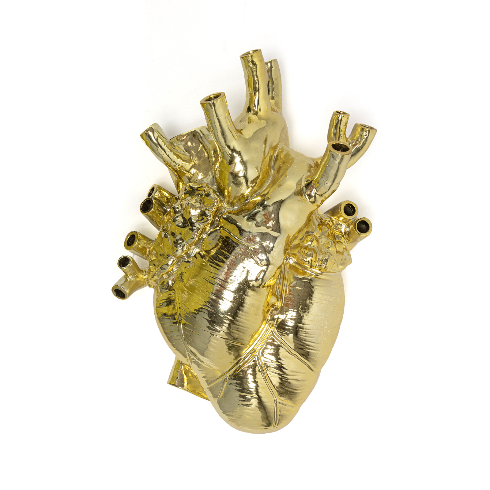 Love In Bloom Giant Resin Heart Vase Gold - Seletti