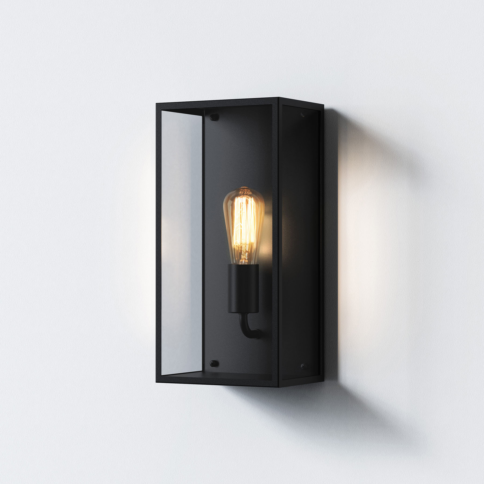Astro Messina outdoor wall light 1 x E27 black, stainless steel, glass, E27, 12 W, energy efficiency: A++, W: 20 cm, H: 40 cm