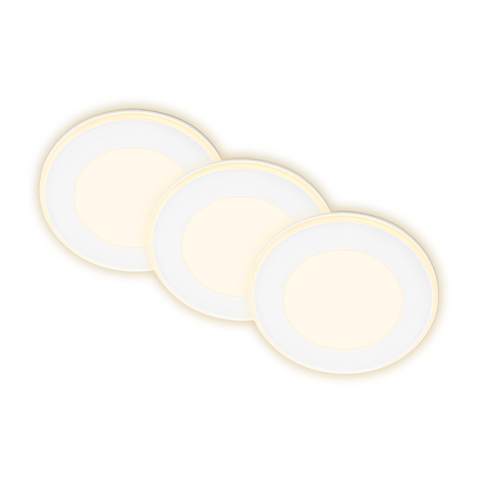 Luminaire encastrable LED Gima, blanc, 3.000 K, set de 3 pièces