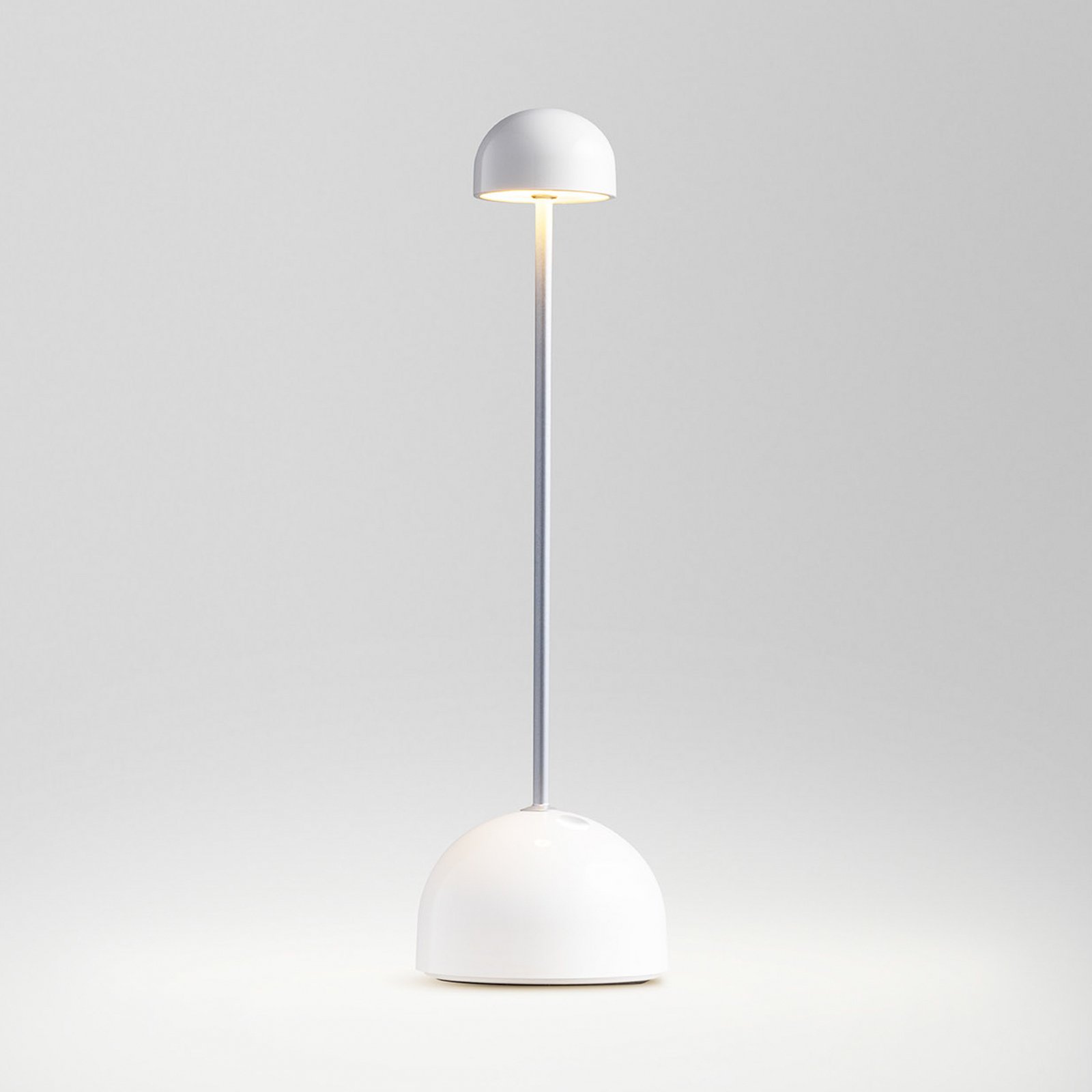 MARSET LED-Akku-Tischlampe Sips, weiß/silber, 31 cm, Stahl