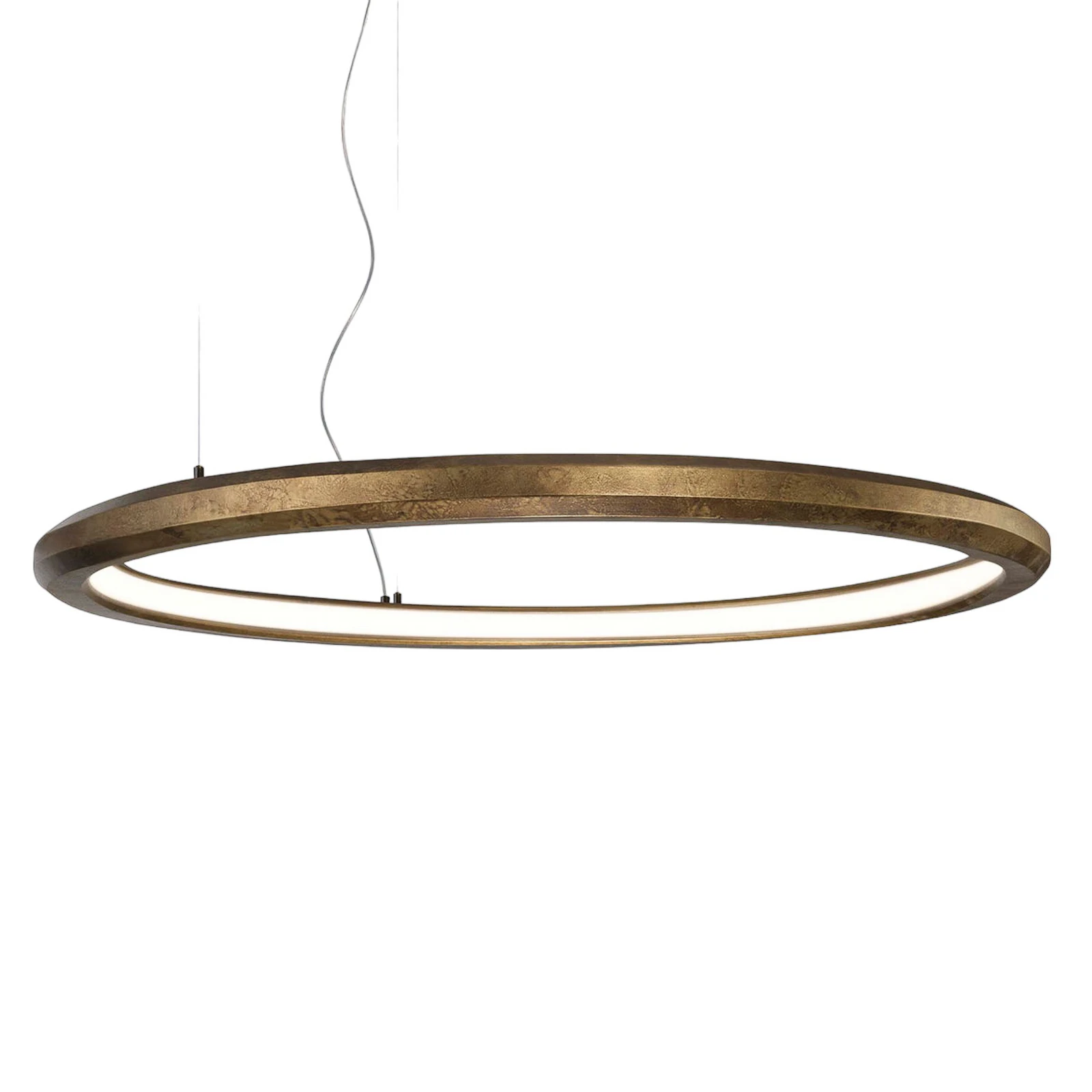LED závesné svetlo Materica vnútri Ø 120 cm mosadz