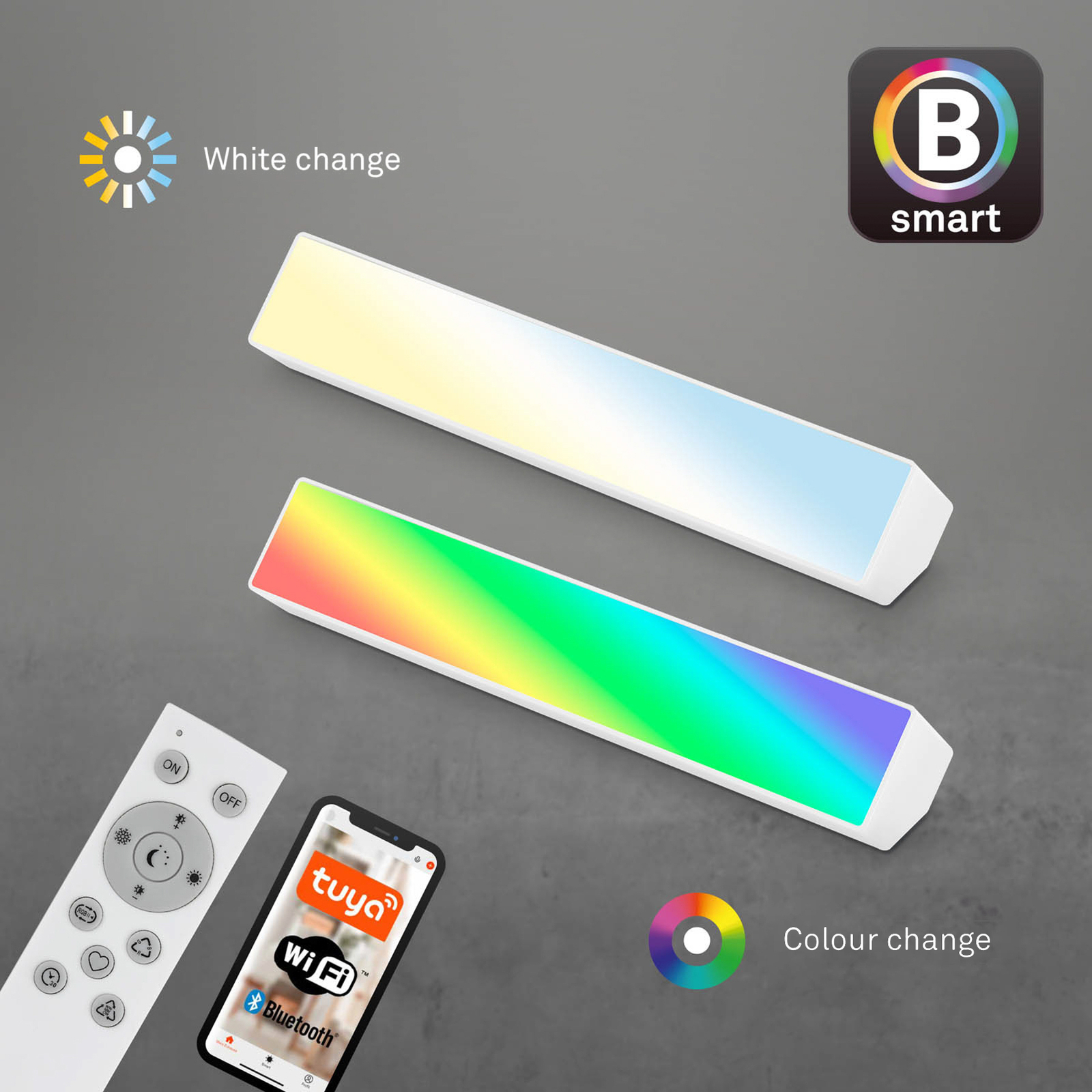 Aplique LED Muro S, CCT, RGB, atenuable, blanco