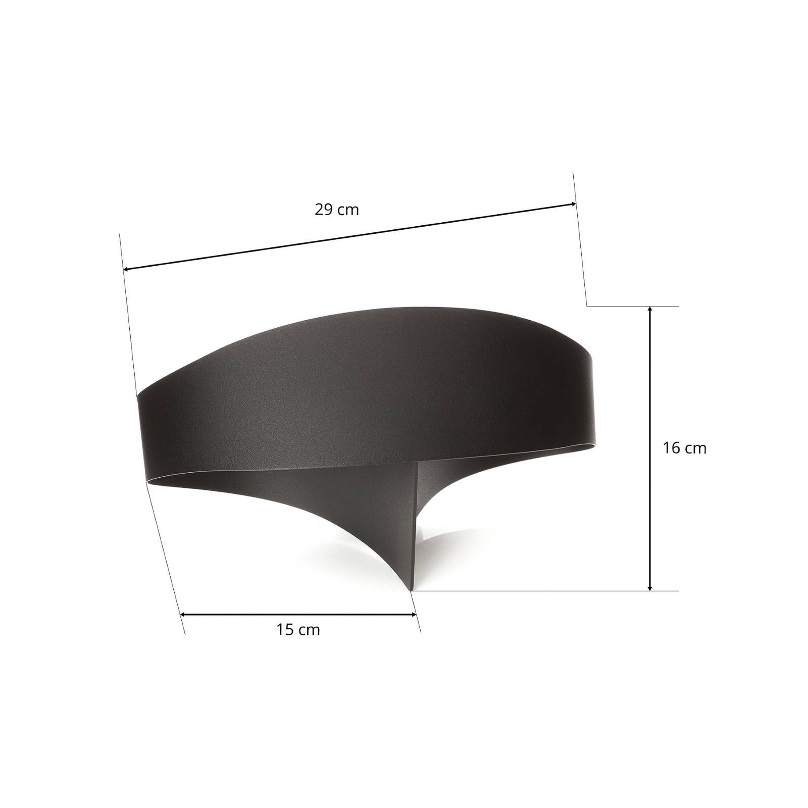 Czarny designerski kinkiet Scudo
