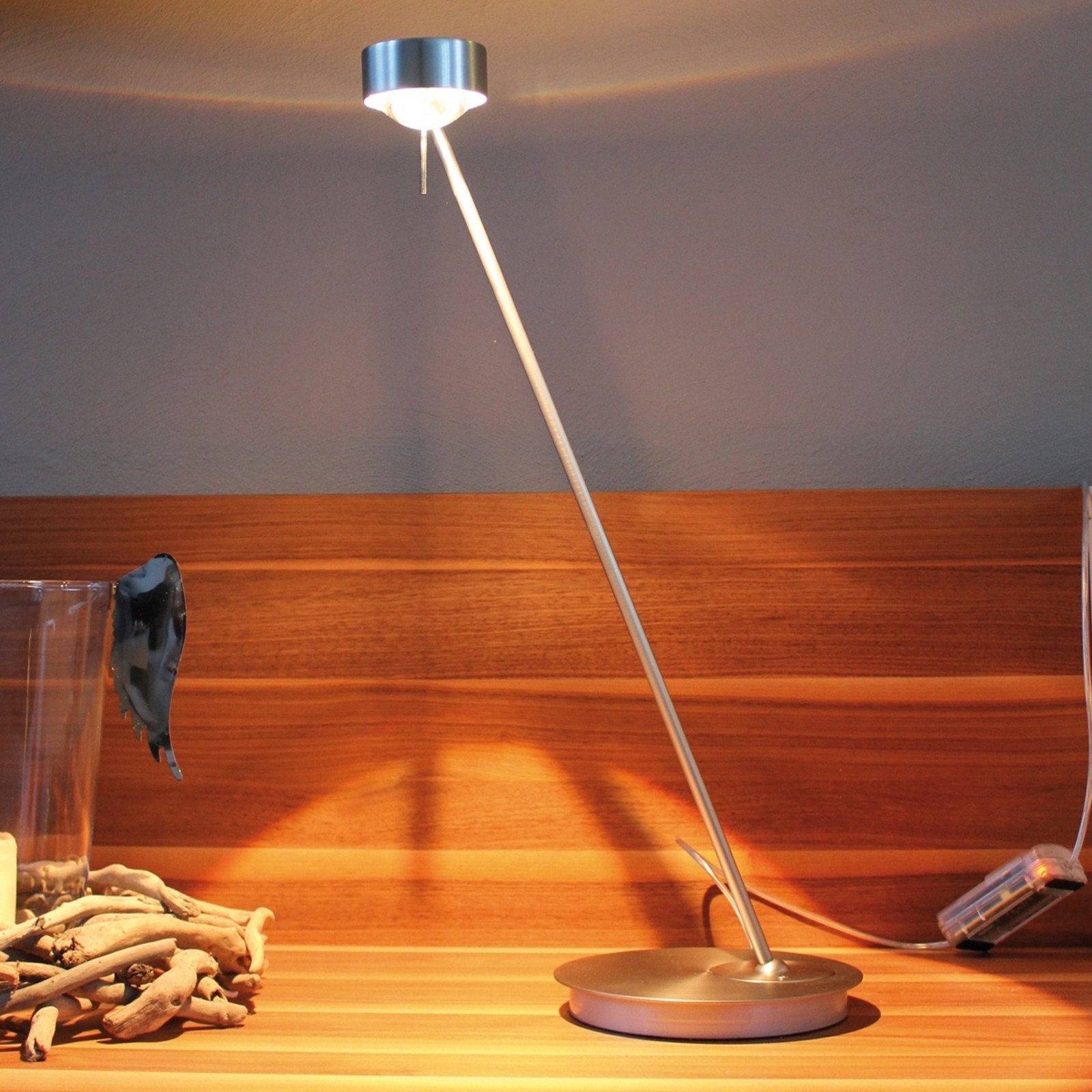 Top Light Lampă de masă cu dimabil PUK TABLE crom mat - Camera de zi / sufragerie - design - transparent alb mat - Metal