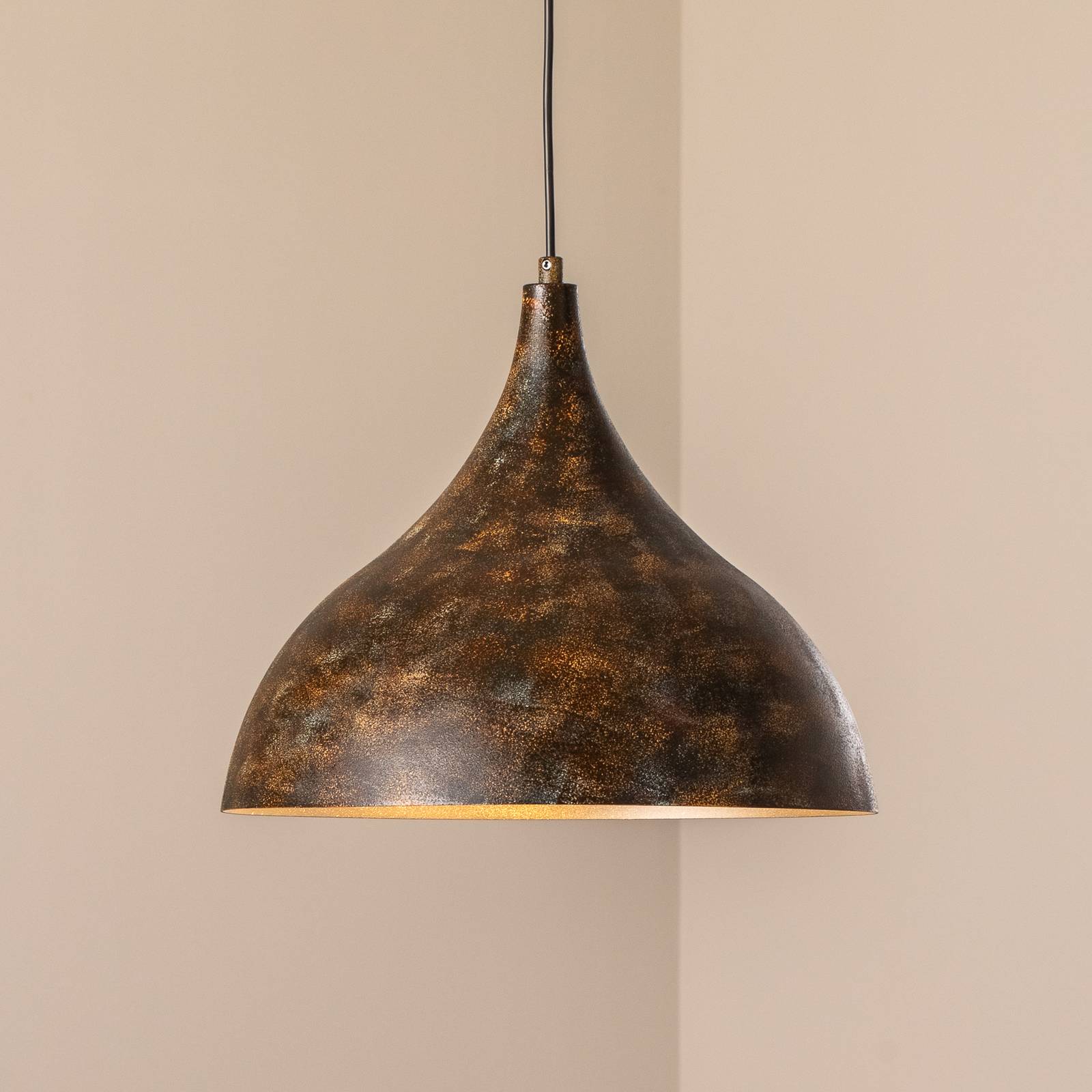 Hängeleuchte Bitlislim, antikbraun, Ø 41 cm, Metall, E27 günstig online kaufen