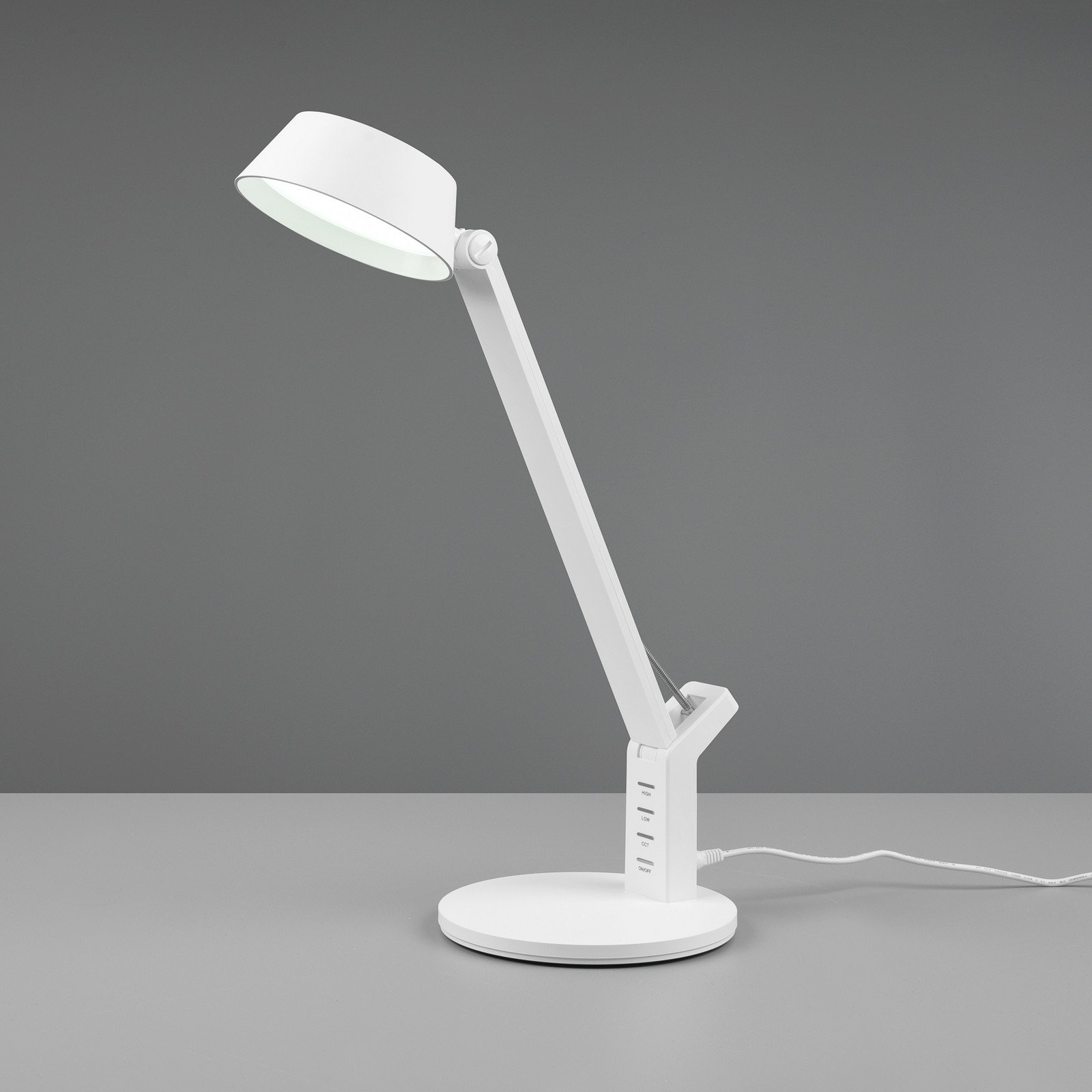 Trio Lighting Lampă de masă LED Ava cu funcție dimmer alb - Studiu / Birou - modern - alb mat - Plastic