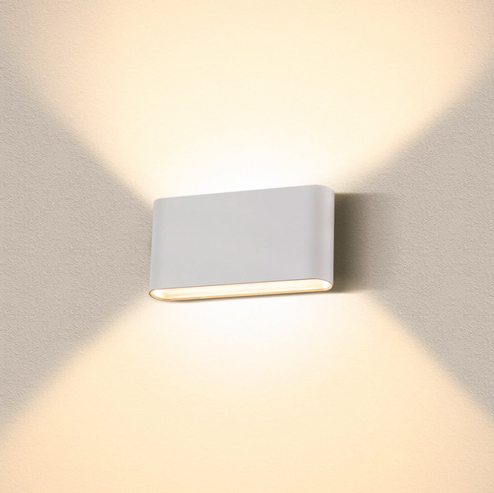 Oval 18 LED-utomhusv&auml;gglampa IP65 Vit SLV - Modern - Metall - Med flera ljusk&auml;llor