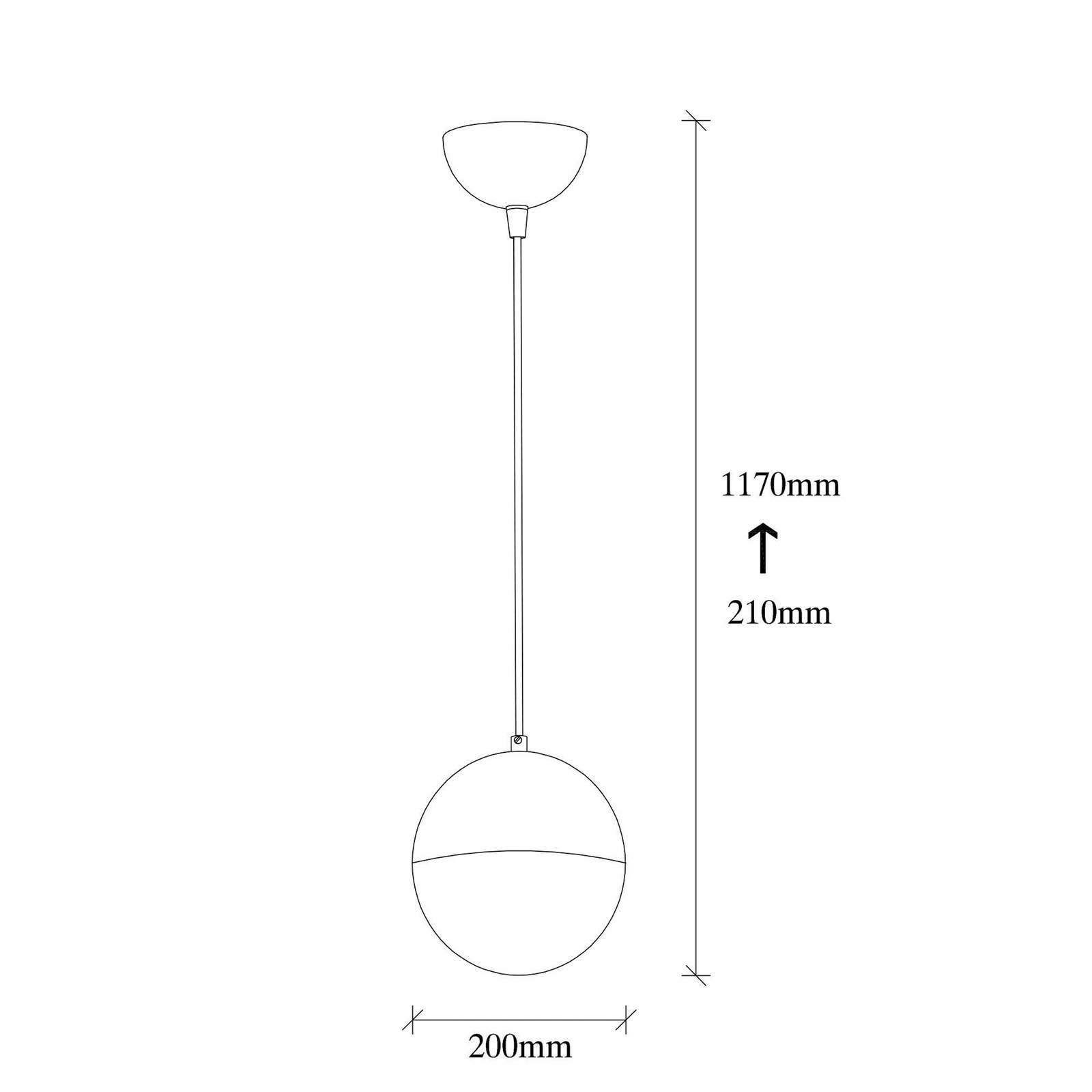 Lampa wisząca Bastos 2101, antyczne złoto, szkło opalowe, Ø 20 cm