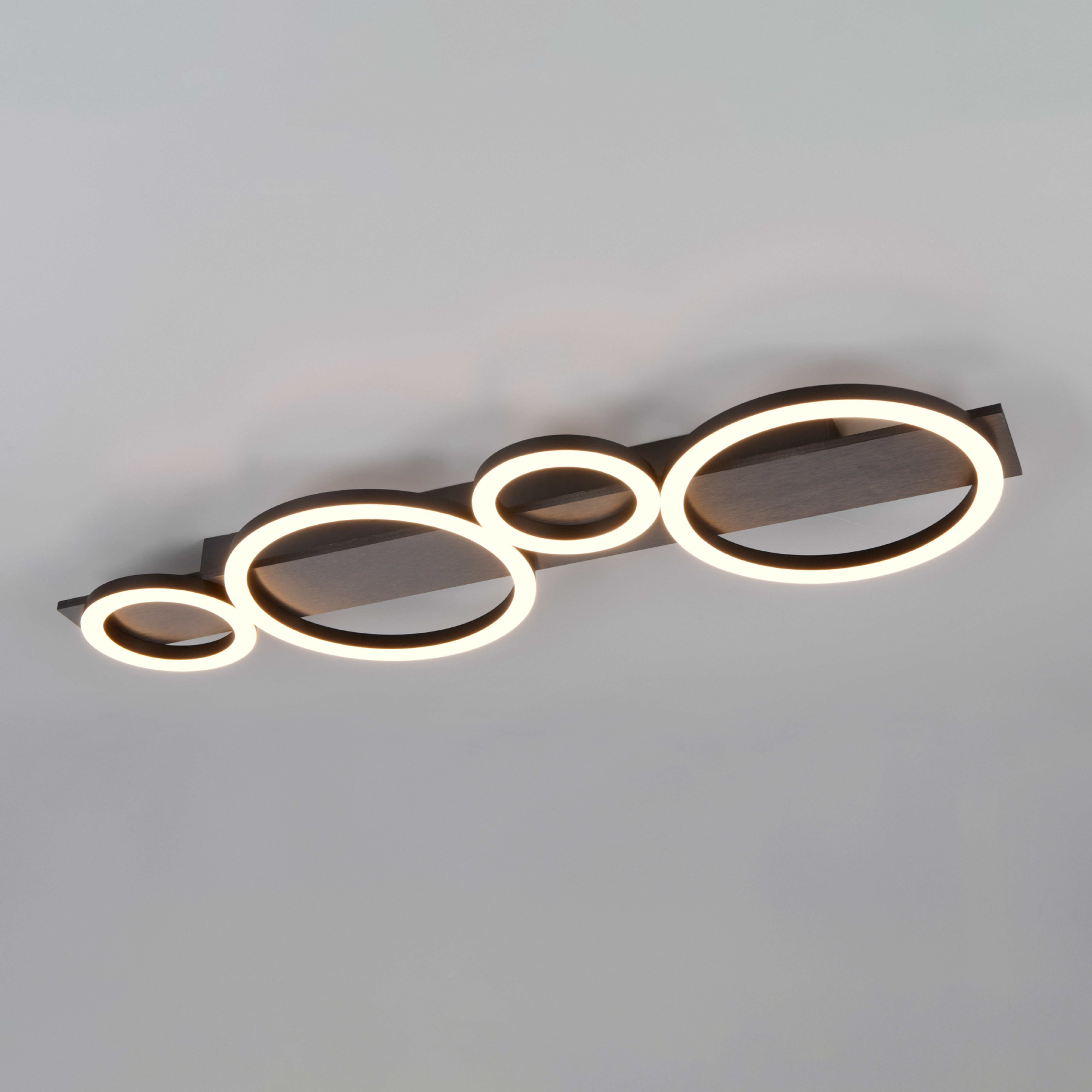 Lumos LED ceiling light, aluminium, 3,000 K, metal, length 72 cm