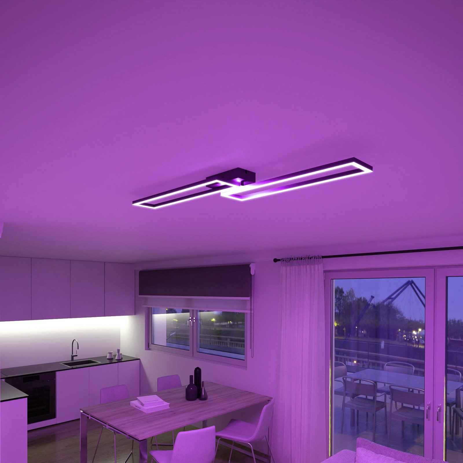 Müller Licht tint LED ceiling light Ciso, RGB, CCT, black