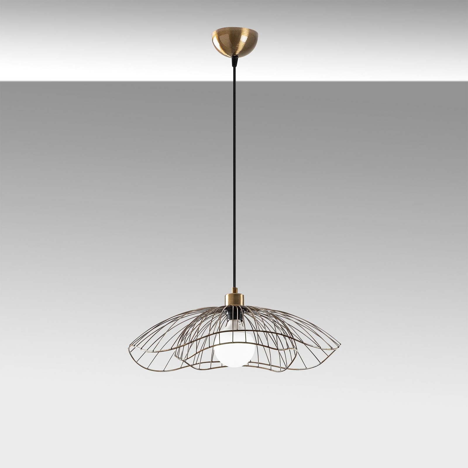 Hängeleuchte Tel, altmessing, Ø 50 cm, 1-flammig, Metall