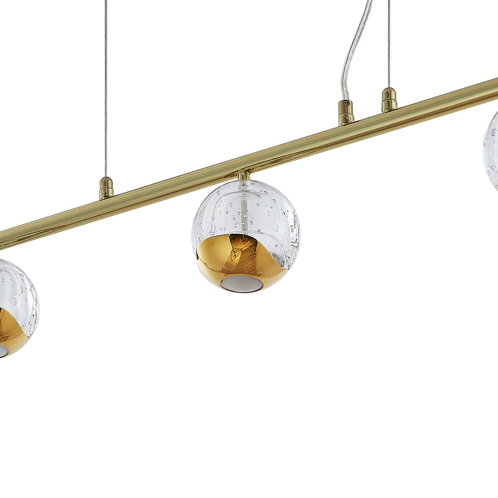 Lucande Kilio -LED-riippuvalo, 5-lamppuinen, kulta