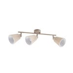 Spot pour plafond Percy, à 3 lampes, beige, lin, 70 cm - Nola