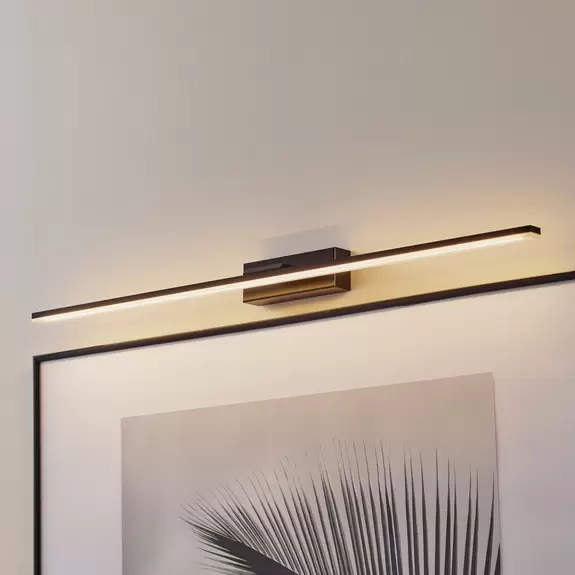 Lampenwelt LED-Wandleuchte Miroir 80 cm schwarz 4000K