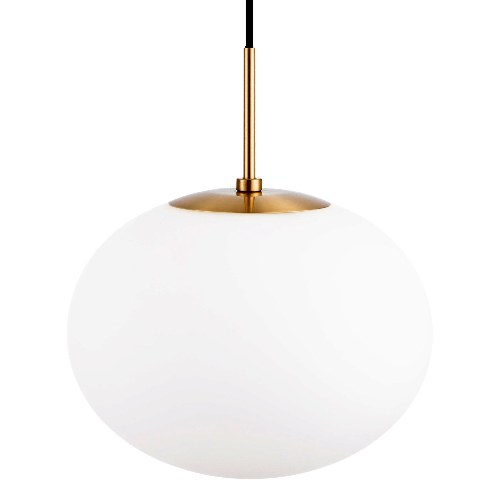 Dyberg Larsen Princess pendant light, opal/brass, Ø 28 cm