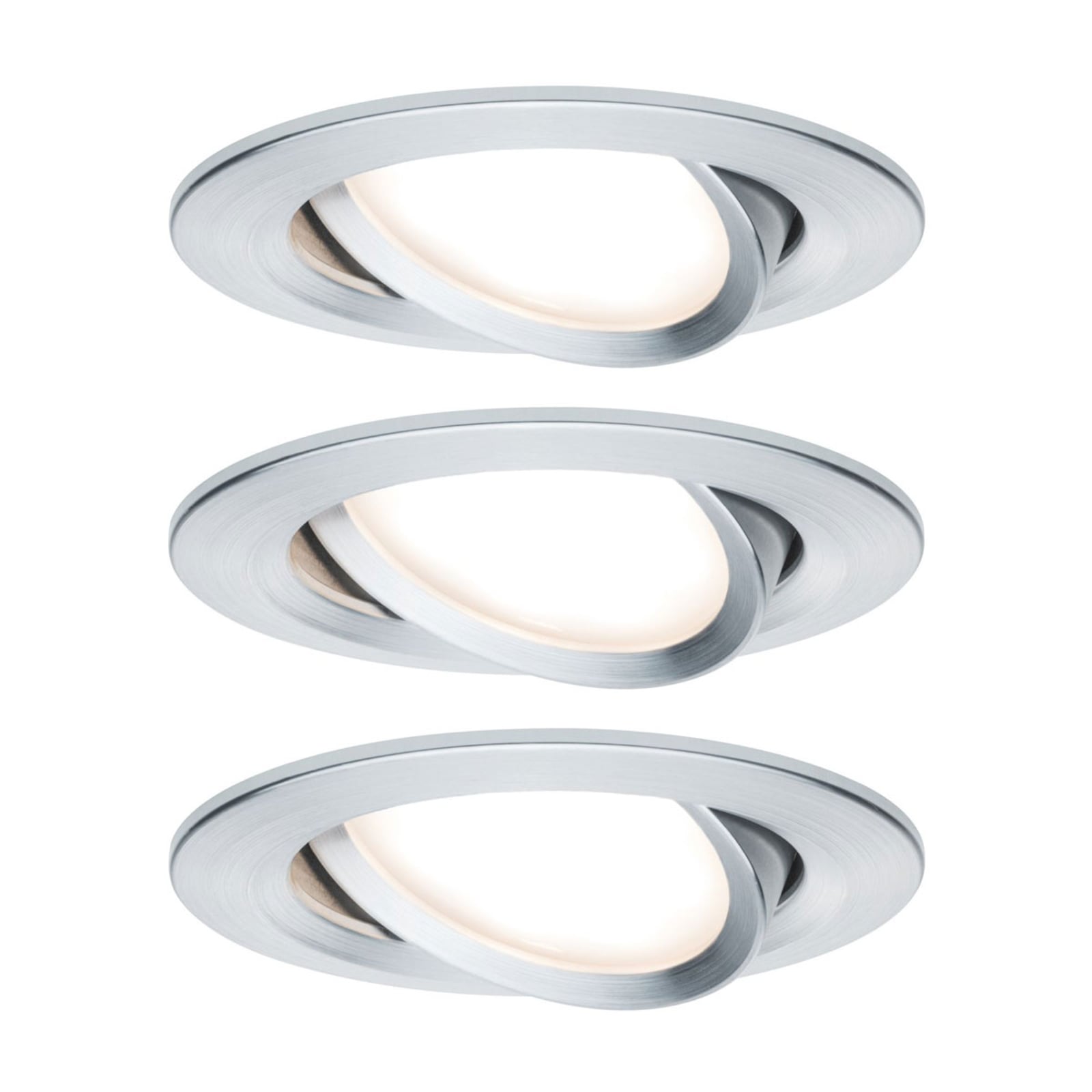 Nova Coin, set de 3 spoturi rotative, rotunde, din aluminiu turnat - Paulmann