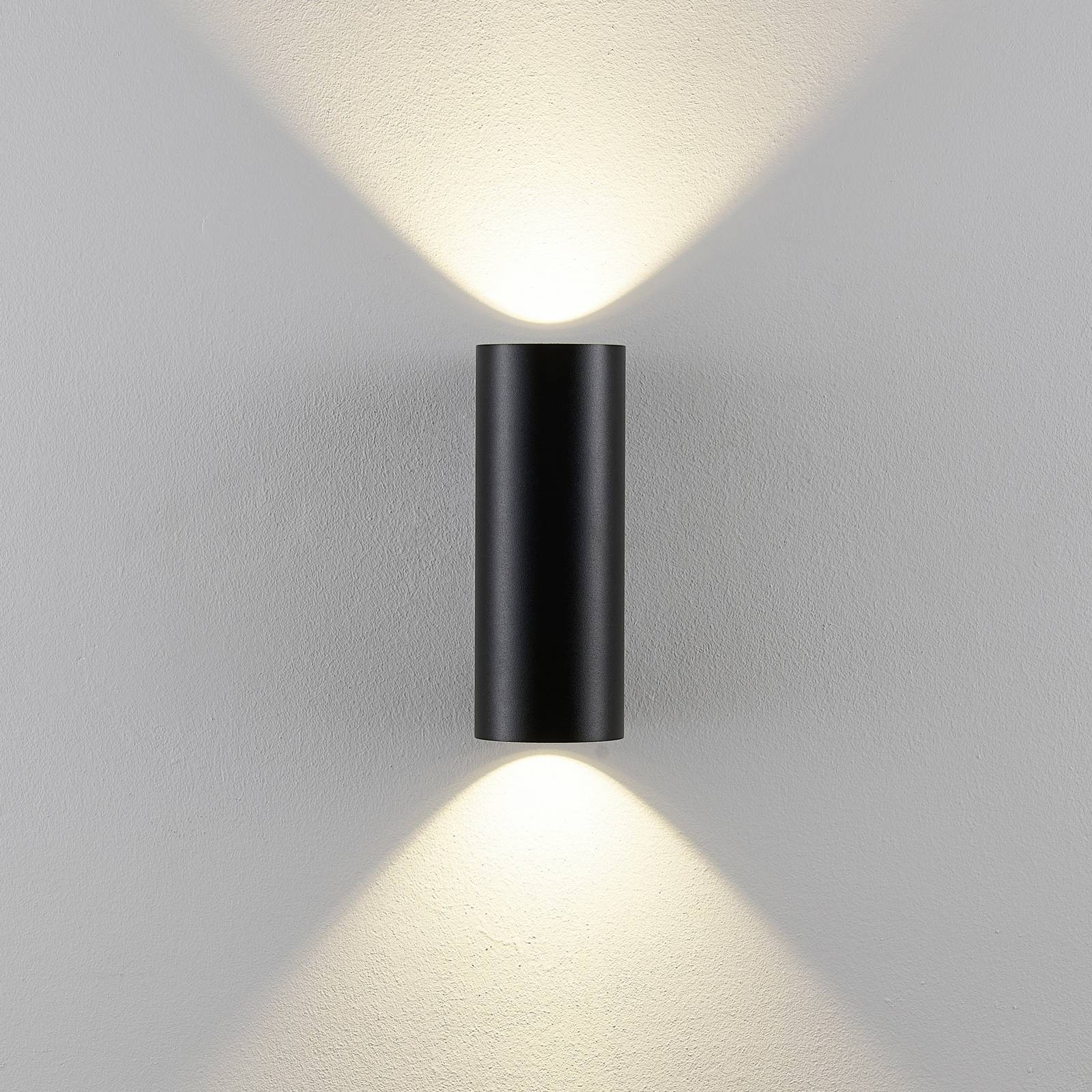 Deko-Light Buitenwandlamp CAN, zwart, 2-lamps, Ø 8 cm IP65 metaal GU10
