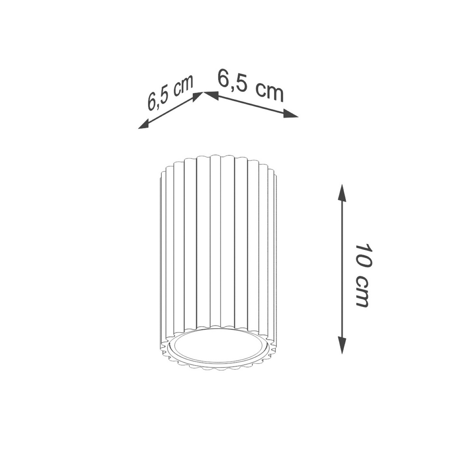 Lampa sufitowa Carbon, biała, wysokość 10 cm, aluminium