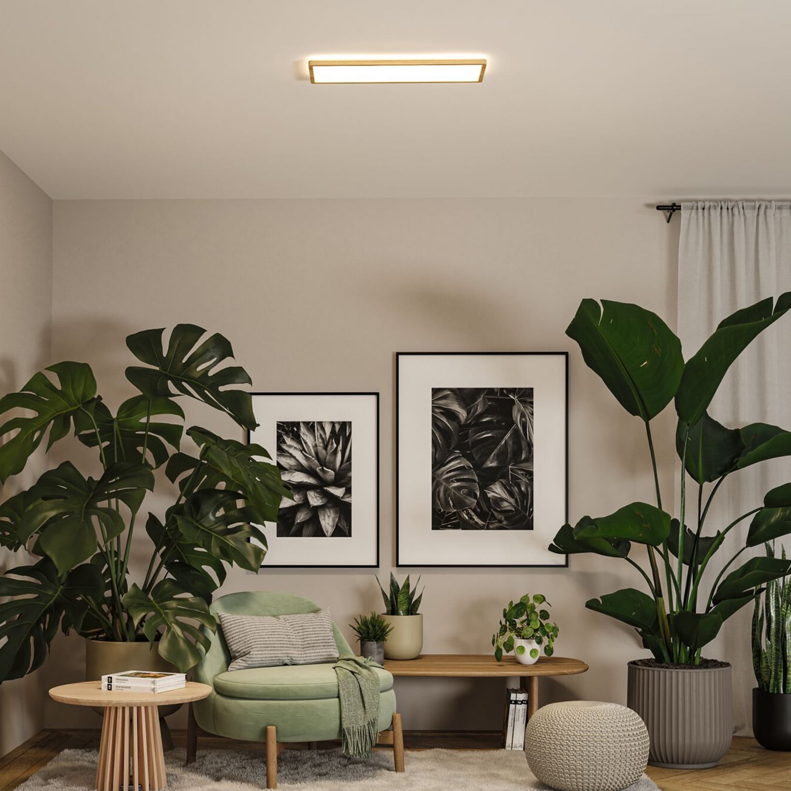 Paulmann Atria Shine LED panel, fa színű, hossza 56 cm, IP44