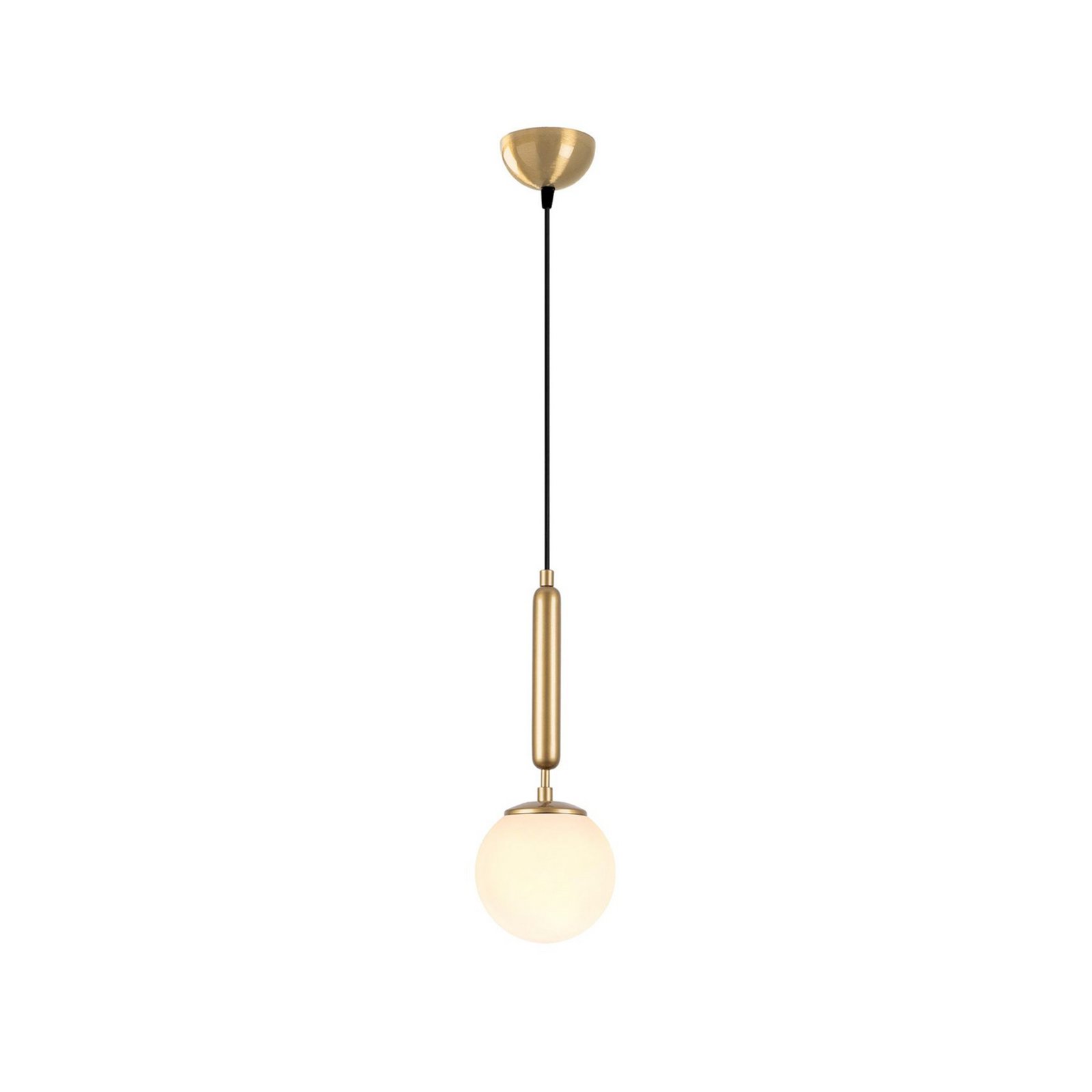 Hanglamp King, goud/opaal, glas, Ø 15 cm, E14