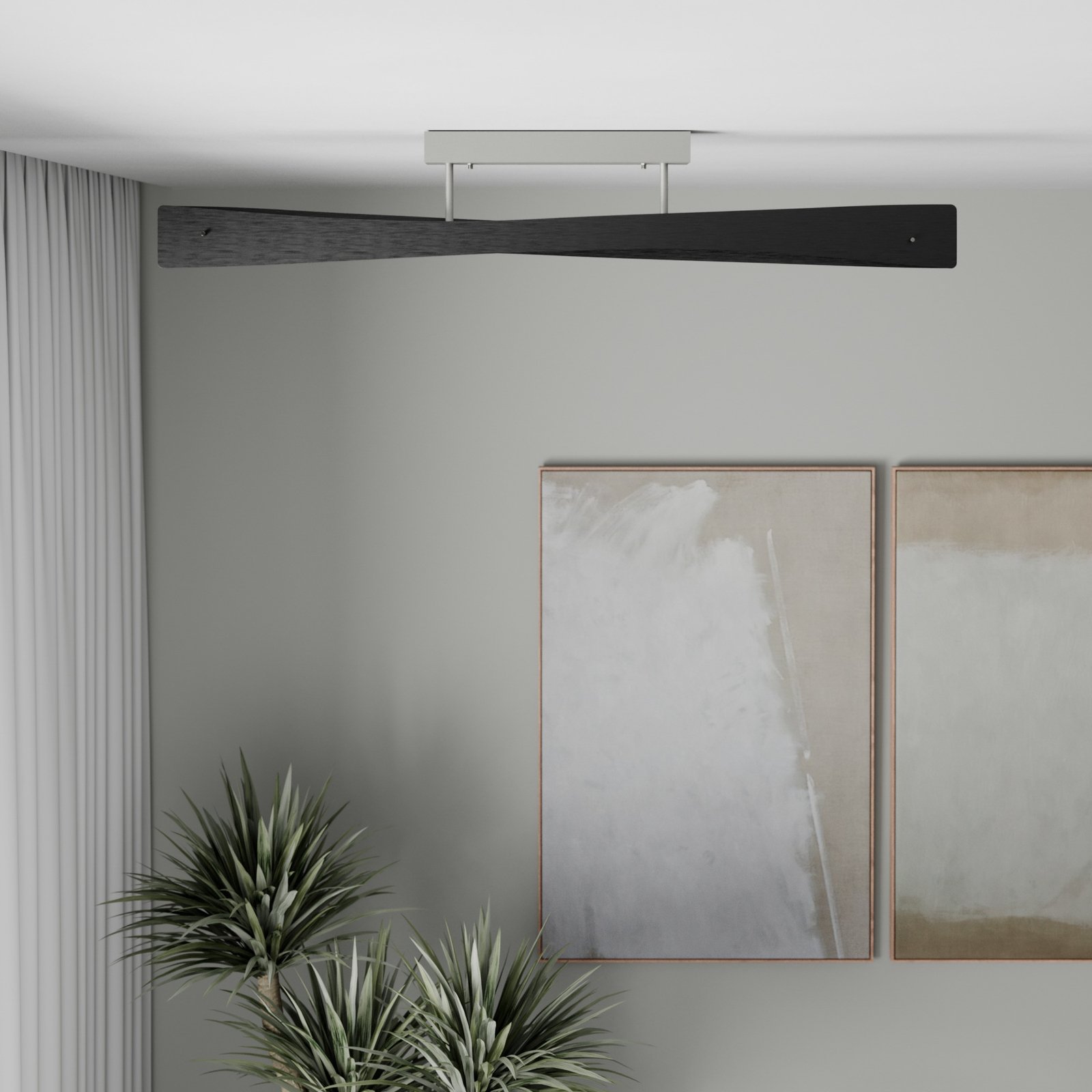 Quitani LED ceiling lamp Lian, black/aluminium