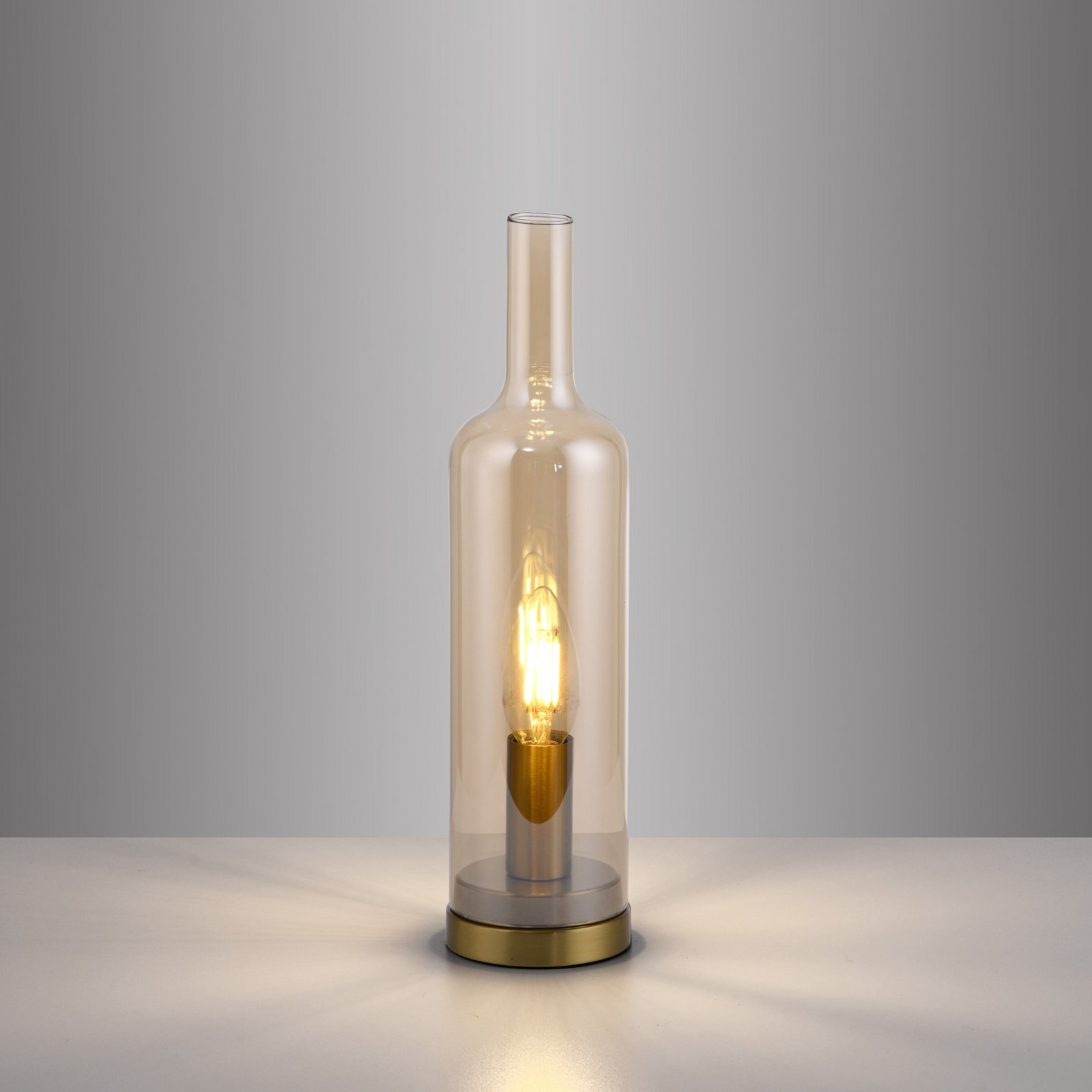 JUST LIGHT. tafellamp Bottle, amber, glas, E14