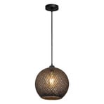 Yumak lógó világítás, fekete, Ø 26 cm, kötél, 1 izzó