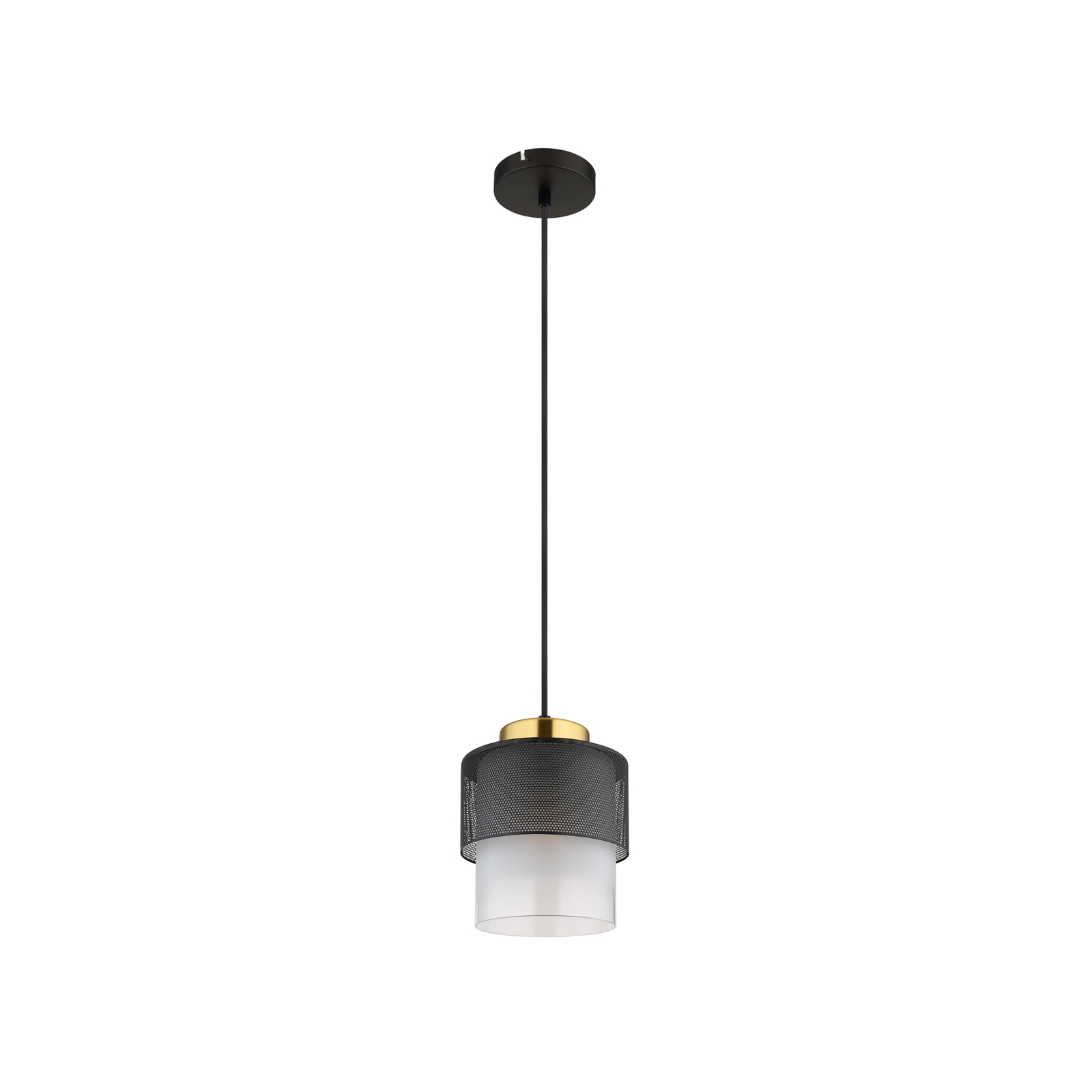 Hanglamp Olga, Ø 18 cm, zwart, metaal/glas