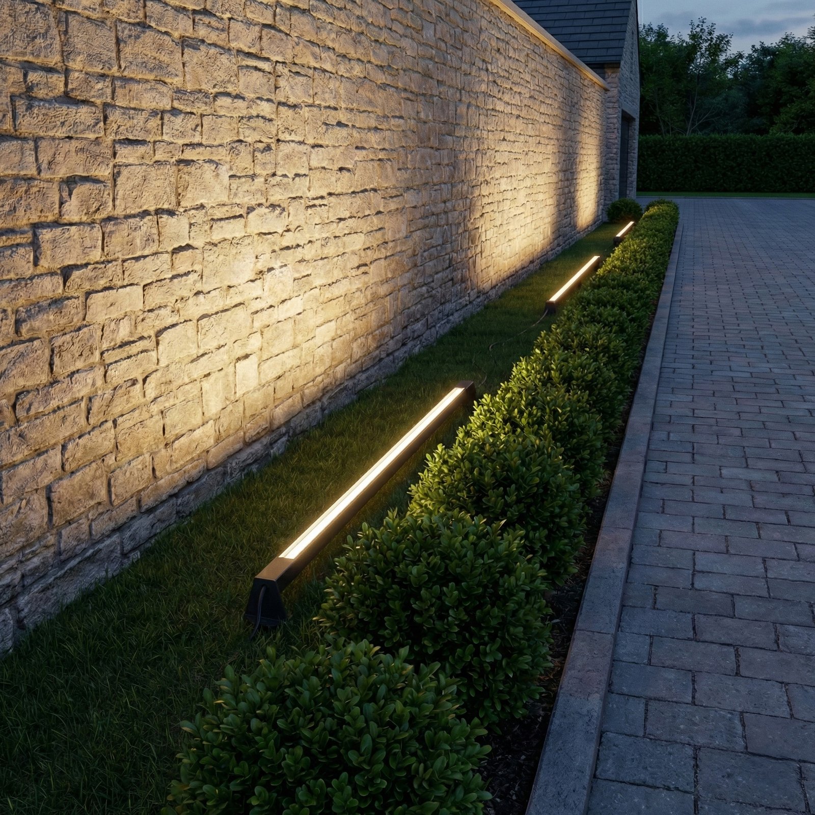 Lindby LED-gulvlampe Zavio, antrasitt, jordspyd, IP65