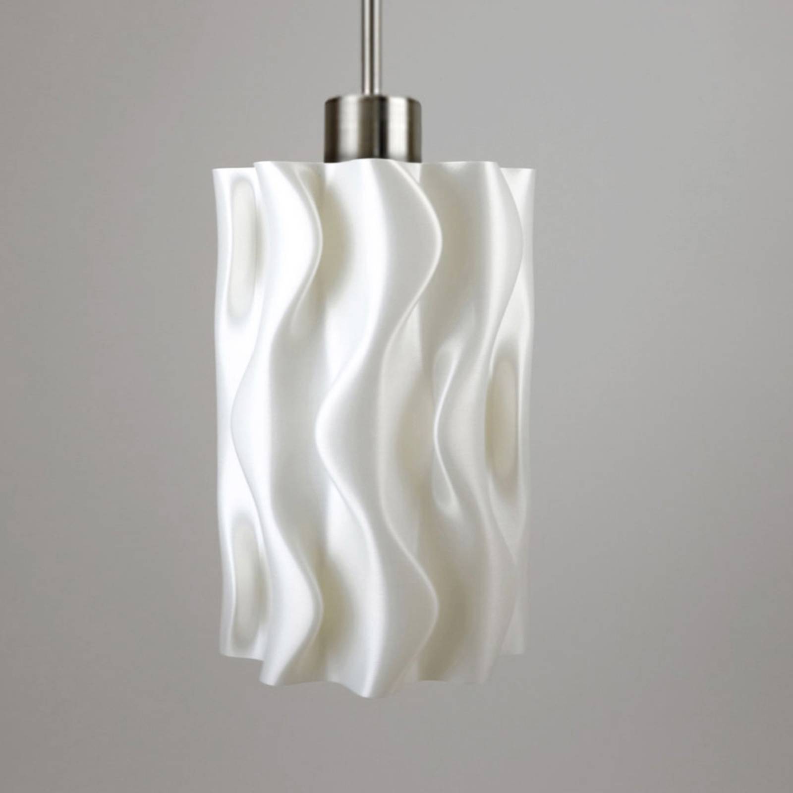 Lampa wisząca Amöbe, druk 3D, biała