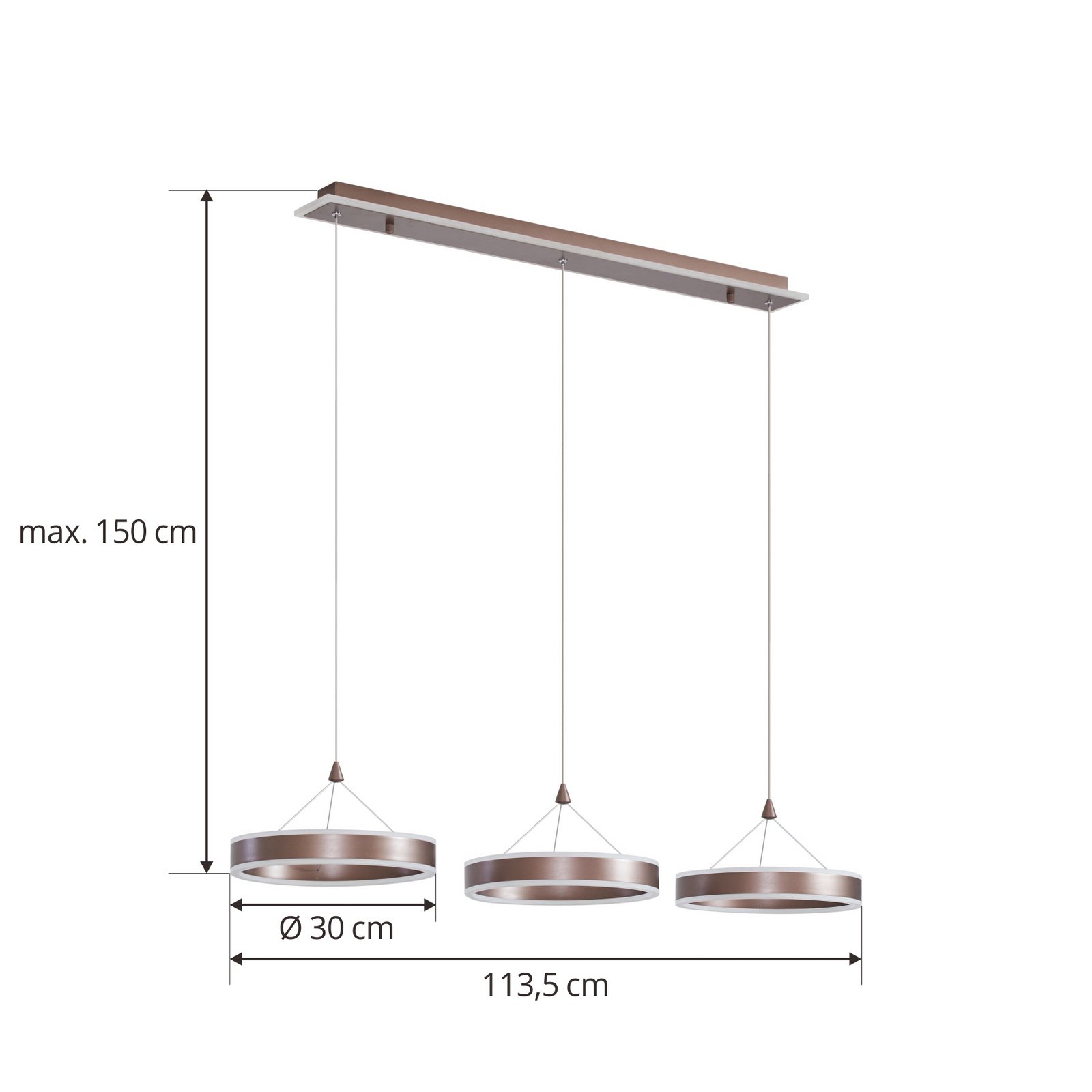 Kolo 3 LED Suspension Iced Coffee - Lucande