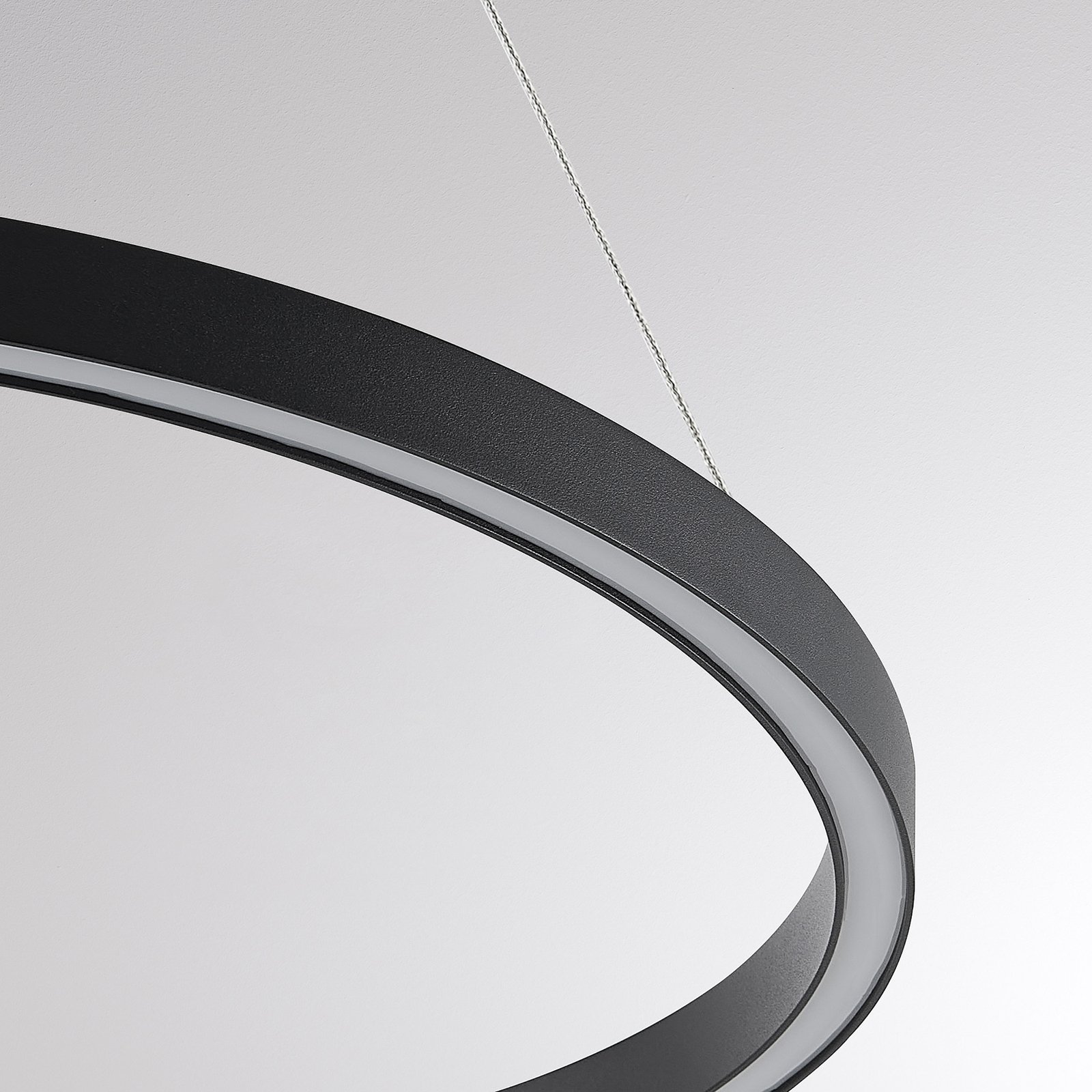 Molto Luce Suspension LED Perfora, noir, Ø 60 cm, aluminium