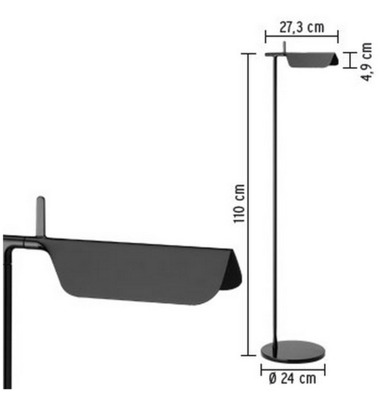 Tab F LED Lámpara de Pie Negro - Flos