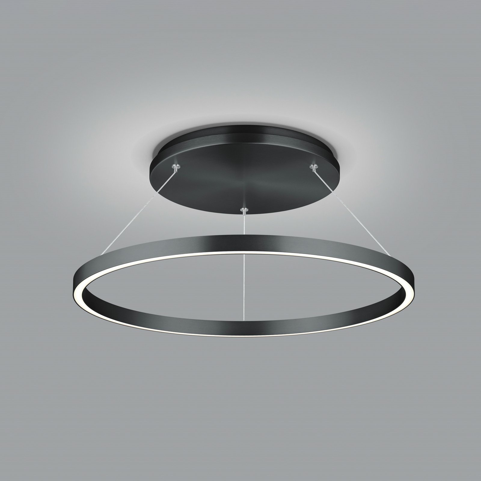 LED-Hängeleuchte Lisa-D, ringförmig, schwarz