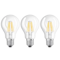 Lampadina a filamenti LED E27 6W, set da 3