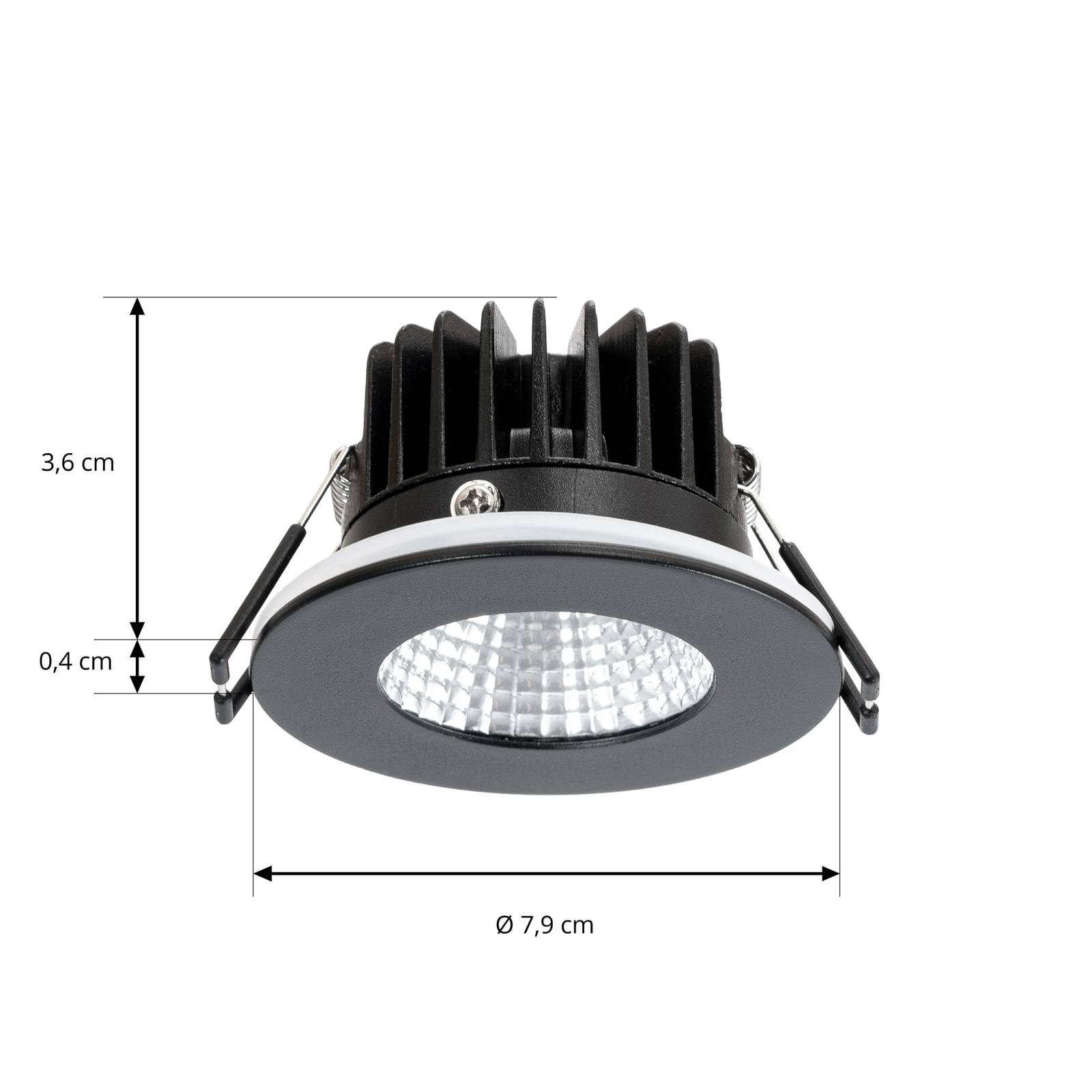 Arcchio LED downlight Lirin, czarny, 3000K